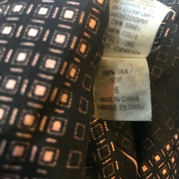 ELIE TAHARI Black & Pink Silk Graphic Print Skirt - Picture 5 of 5